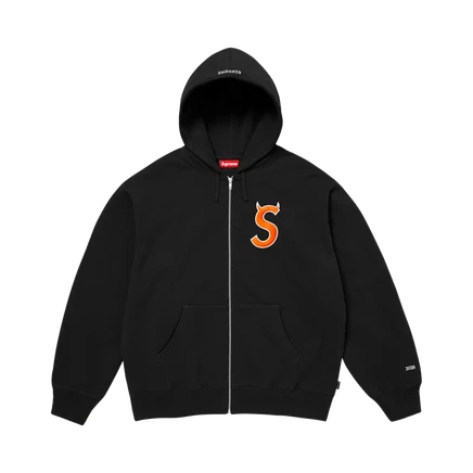 Толстовка с капюшоном на молнии с логотипом Supreme Devil 'Black' черный