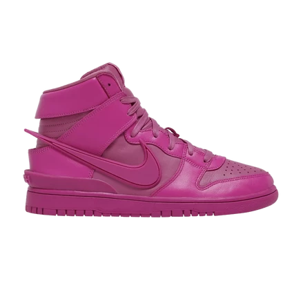 Кроссовки AMBUSH x Nike Dunk High ‘Космическая фуксия’ розового цвета