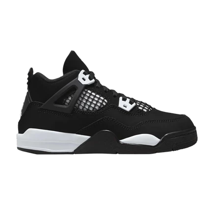 Детские кроссовки Air Jordan 4 PS White Thunder, черные