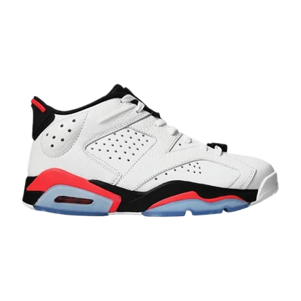 Кроссовки Air Jordan 6 Low, белые с инфракрасными акцентами