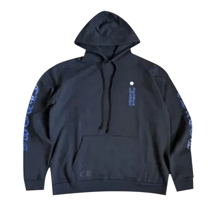 Толстовка с капюшоном с вертикальным логотипом Chrome Hearts 'Black' черный