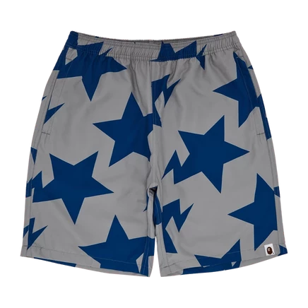 Мужские пляжные шорты Bape Sta Pattern, серо-голубые