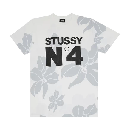 Футболка Stussy No. 4 Flowers, белая