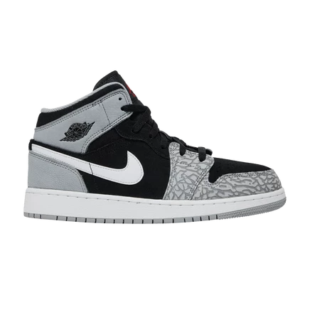 Кроссовки Air Jordan 1 Mid SE GS 'Elephant Toe' серого цвета