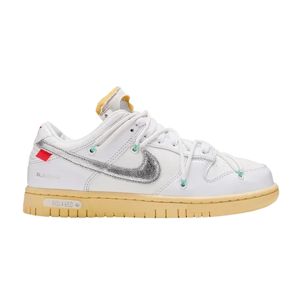 Мужские кроссовки Off-White x Nike Dunk Low «01 of 50», белые