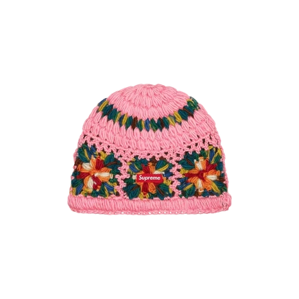 Вязаная шапка Supreme, розовая