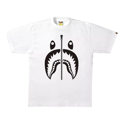 Мужская футболка Bape Bicolor Shark Tee, белая
