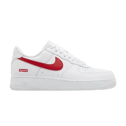 Кроссовки Supreme x Nike Air Force 1 Low Box Logo Speed Red, белые