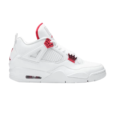 Кроссовки Air Jordan 4 Retro Red Metallic, белые
