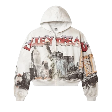 Худи Vale Forever NYC на молнии, белое