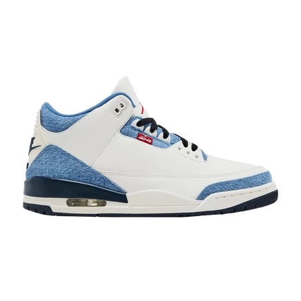 Кроссовки levi's x air jordan 3 retro, кремовые