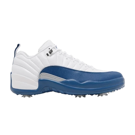 Кроссовки Air Jordan 12 Low Golf French Blue, белые