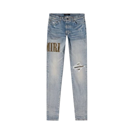 Мужские джинсы Amiri Core Appliqué Clay Indigo, индиго