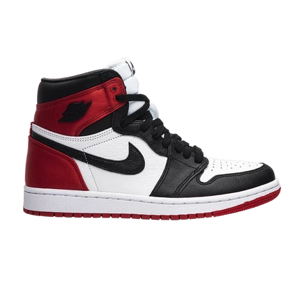 Женские кроссовки Air Jordan 1 «Satin Black Toe», красные
