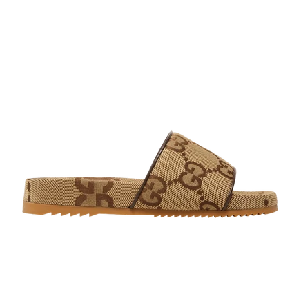 Сандалии gucci gg canvas slide с монограммой, коричневые