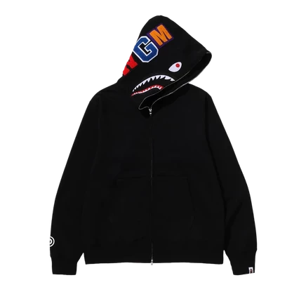 Толстовка на молнии Bape Shark, черная