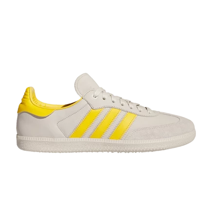 Кроссовки Adidas Pharrell Samba Human Race «Aluminium Bold Gold», серые