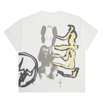 Унисекс футболка Cactus Jack by Travis Scott x KAWS x Fragment Vintage Wash, серая