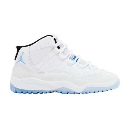 Детские кроссовки air jordan 11 retro ps, бело-голубые