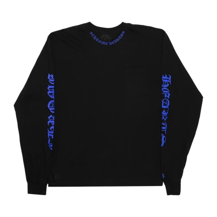 Футболка с длинным рукавом Chrome Hearts Neck Logo, черная