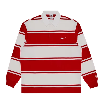 Мужская регбийная рубашка Supreme x Nike Stripe, красная