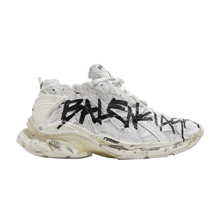 Кроссовки Balenciaga Runner Graffiti, бело-черные