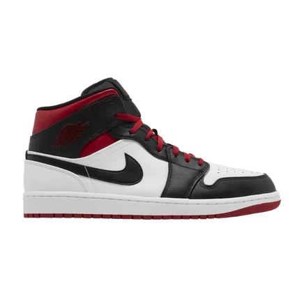Мужские кроссовки Air Jordan 1 Mid, бело-красно-черные
