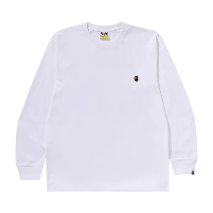 Лонгслив bape one point, белый