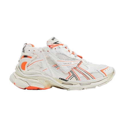 Кроссовки Balenciaga Runner, слоновая кость/неоново-оранжевые