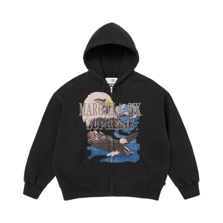 Толстовка с капюшоном Supreme x MM6 Maison Margiela Eagle на молнии 'Black' черный