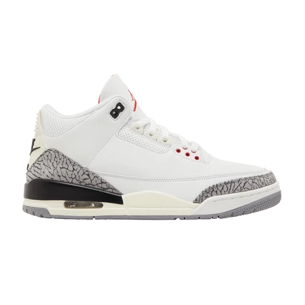 Мужские кроссовки Air Jordan 3 Retro White Cement, белые