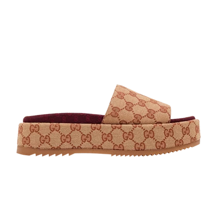 Женские сандалии Gucci GG Slide Monogram, коричневые