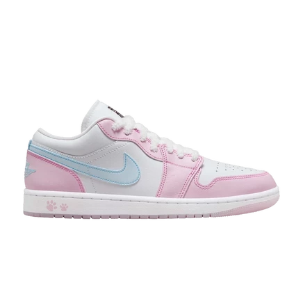 Женские кроссовки Air Jordan 1 Low SE с принтом лап, розовые