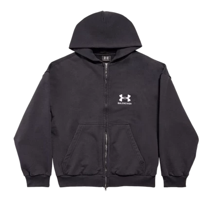 Толстовка на молнии Balenciaga x Under Armour, черно-белая