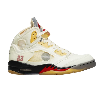 Кроссовки Air Jordan x Off-White 5 SP «Sail», кремовые