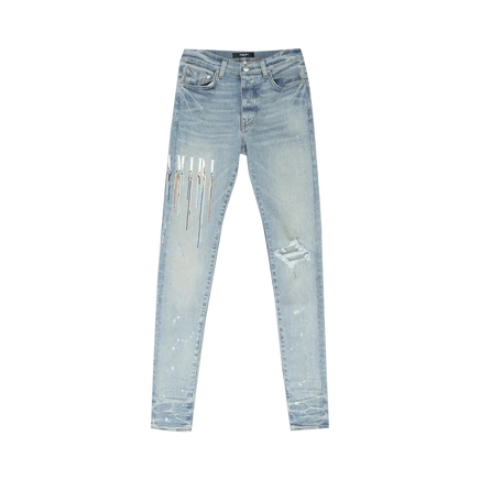 Мужские джинсы Amiri Paint Drip Clay Indigo, синие
