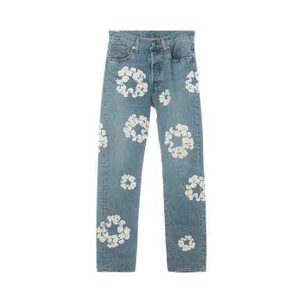 Джинсы Levi's x Denim Tears с японской вышивкой, синие