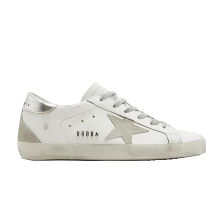 Женские кроссовки Golden Goose Superstar, белые с серебристым