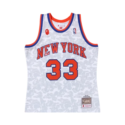 Мужская джерси Bape x Mitchell & Ness Ewing, белая