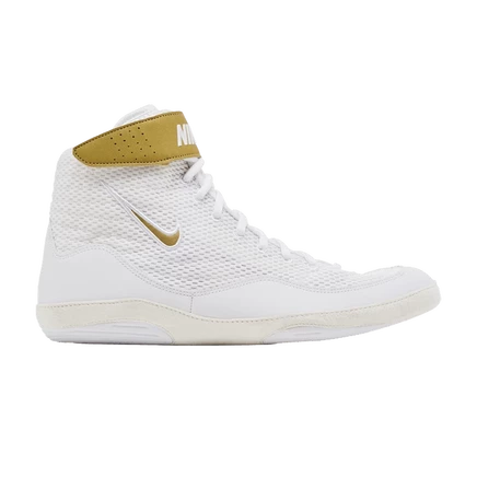Кроссовки nike inflict 3 white metallic gold, белые