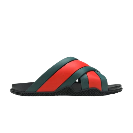 Шлепанцы Gucci Rubber Slide, зелено-красные