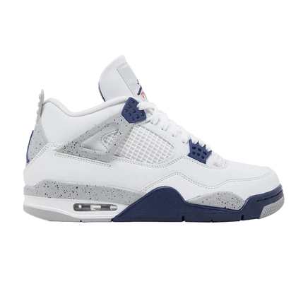 Кроссовки Air Jordan 4 Retro Midnight Navy, бело-синие