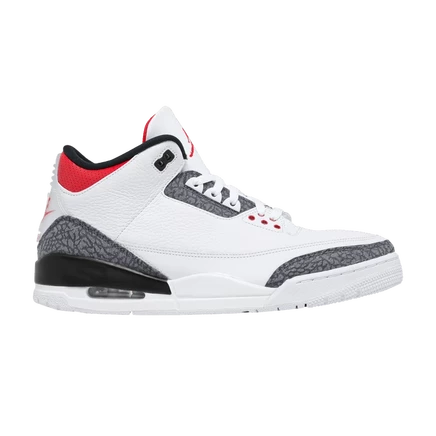 Кроссовки Air Jordan 3 Retro Denim SE Fire Red, белые
