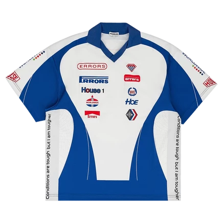Футболка House of Errors Moto Jersey, бело-голубая