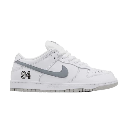 Кроссовки Supreme x Nike Dunk Low SB, белые