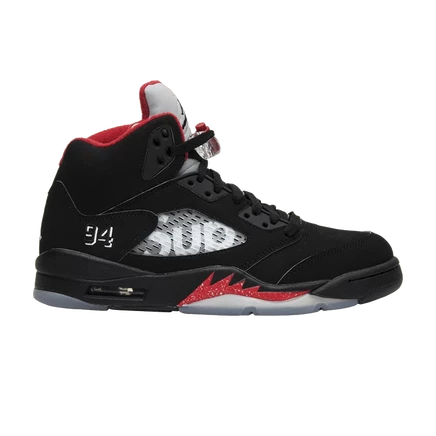 Кроссовки Air Jordan 5 Retro x Supreme, черные