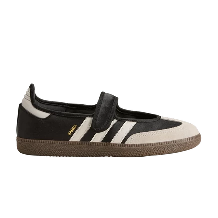 Женские кроссовки Adidas Samba Jane, черные со слоновой костью и золотистыми деталями