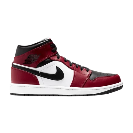 Кроссовки Air Jordan 1 Mid Chicago Black Toe, красные