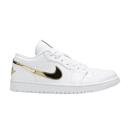 Женские кроссовки Air Jordan 1 Low, бело-золотистые