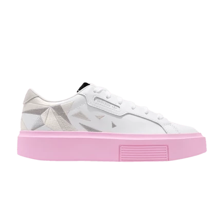 Женские кроссовки Adidas Sleek Super, бело-розовые
